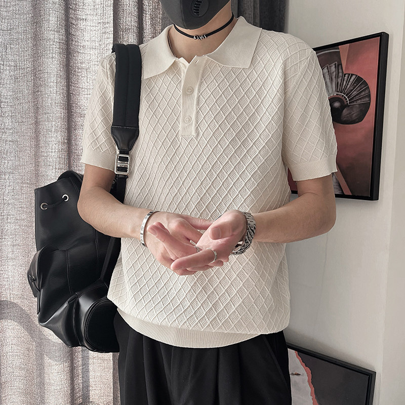 PL31-M-3XL P88控118 67.4%粘胶纤维32.6%聚酯纤维凸版纹针织POLO图片