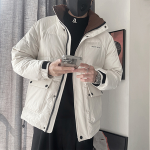 Y106-M-3XL-P188控258外聚酯纤维  标50绒大口袋立领羽绒服图片
