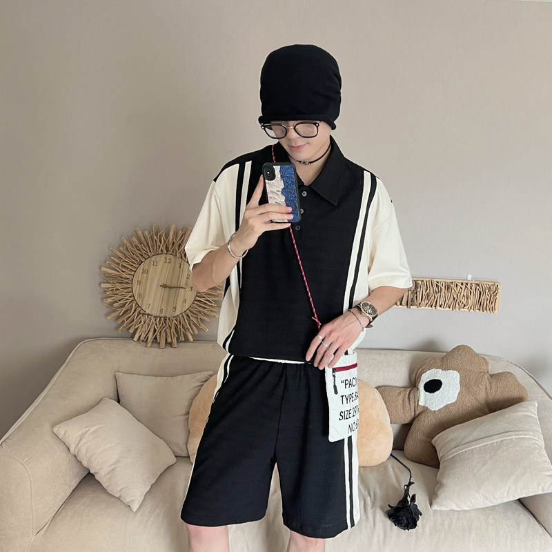 TZ51B-P88控138短袖t恤套装男士夏季薄短裤运动一套搭配两件套，男装休闲套装，电商A216