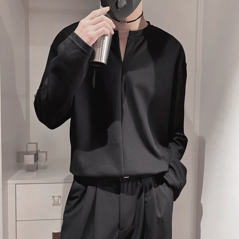 CX19B-P48控68男士秋季社会小伙打底衫欲风亨利领长袖打底,男装卫衣,电商A216