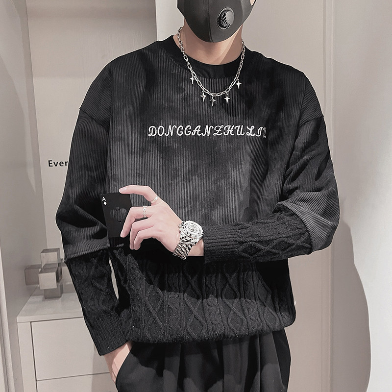 WY270-M-3XLP88-控118腈纶15%尼龙15%涤纶70%上下拼针织拼卫衣,男装卫衣,电商A216