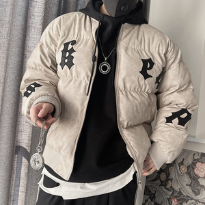 Y82-特P138控178 加厚羽绒棉服冬季字母刺绣面包服宽松棉衣外套图片