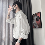 CS55-P78-控118-M-2XL40%棉10%人棉50%涤双线条纹薄面料长袖衬衣，男装衬衫，电商A216