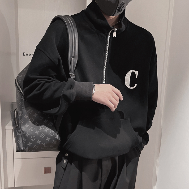 WY128-特P68控9835%棉65%涤纶立领卫衣宽松休闲男社会小伙套头，男装卫衣，电商A216