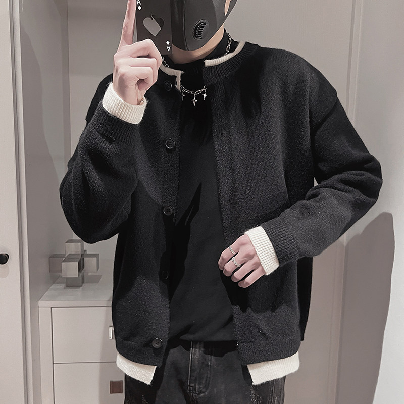 MX231-M-3XLP88-控118腈纶45pbt30锦纶25开衫假两件式拼色小开,男装针织衫/毛衣,电商A216