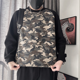 WY258-M-3XL-P68-控9835%棉65%涤纶拼接迷彩卫衣微阔版型，男装卫衣，电商A216