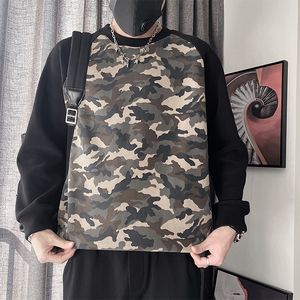 WY258-M-3XL-P68-控98   35%棉 65%涤纶 拼接迷彩卫衣 微阔版型图片