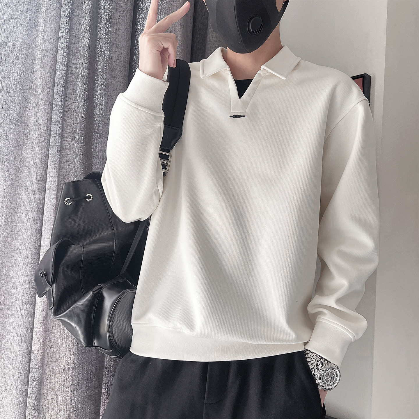 WY292 -P68-控98-M-3XL-   60%棉40聚酯纤维 假两件卫衣图片