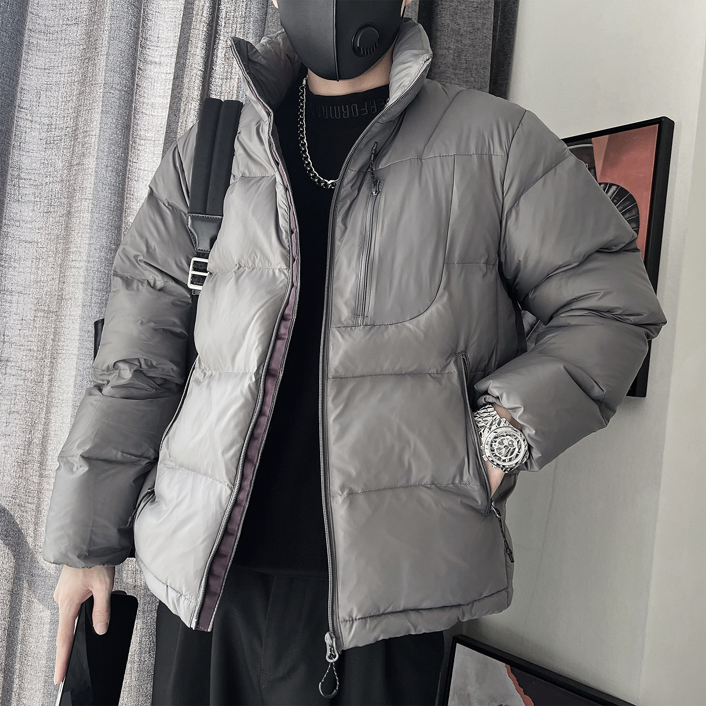 Y113-P138-控188-M-3XL-聚酯纤维光面面料柔软石墨烯棉面包服,女包手腕包,电商A216