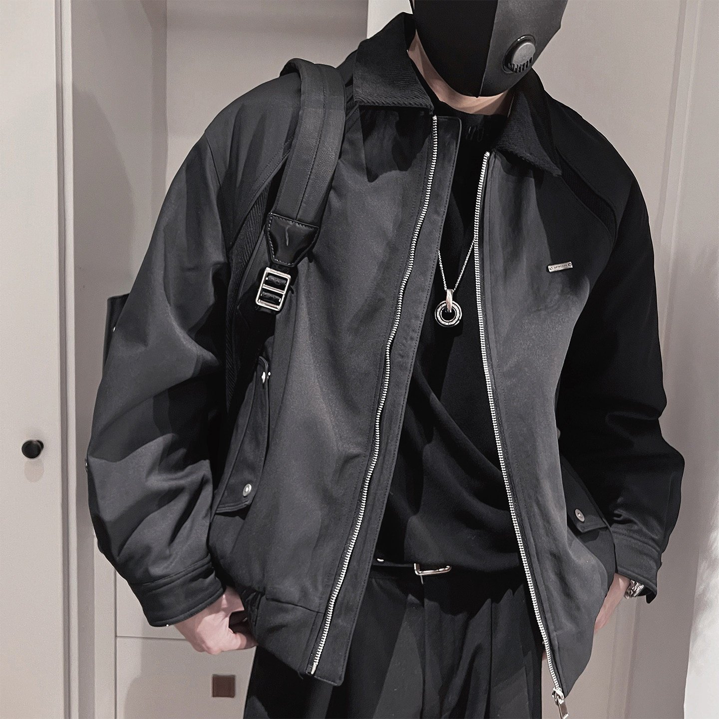 Y121-P158-控208-M-3XL-聚酯纤维结构镶织带棉衣,男装棉衣,电商A216