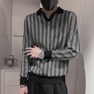 MX237-P68控98-M-3XL50%腈纶28%聚酯纤维22%锦纶老钱风格纹针织衫图片