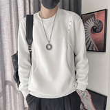 WY263-M-控118-97%聚酯纤维3%氨纶金属钉特殊口袋卫衣微阔版型，男装卫衣，电商A216