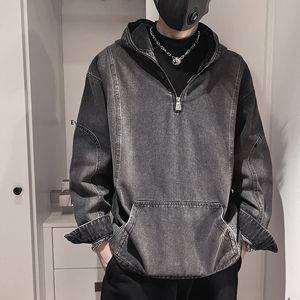 WT87-P118-控158-M-3XL-65%棉35%聚酯纤维 牛仔套头外套图片