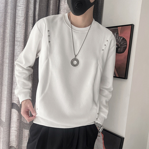 WY263-M-控118-97%聚酯纤维 3%氨纶 金属钉特殊口袋卫衣 微阔版型图片