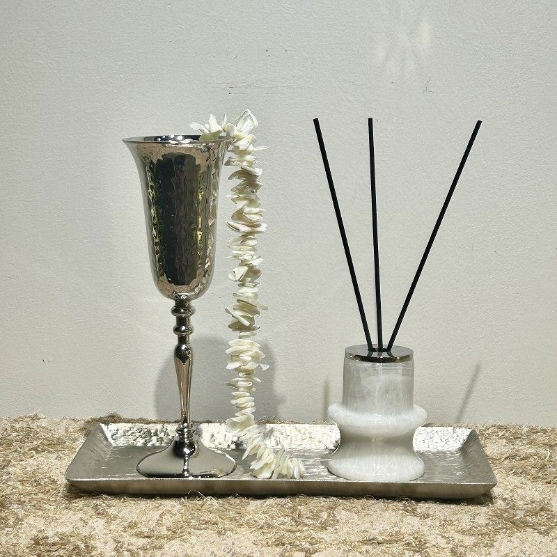 YOU物侘寂风天然石材香薰组合摆件现代创意托盘软装氛围感饰品,家居饰品,桌面摆件,淘宝优惠券,粉丝福利购,淘宝优惠卷