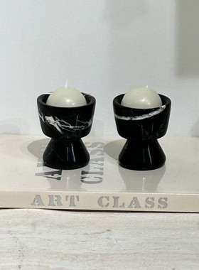 天然大理石香薰蜡烛杯摆件