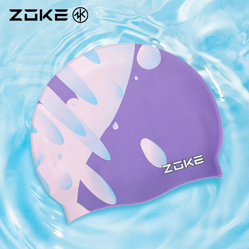 zoke儿童硅胶游泳帽防雾泳镜洲克