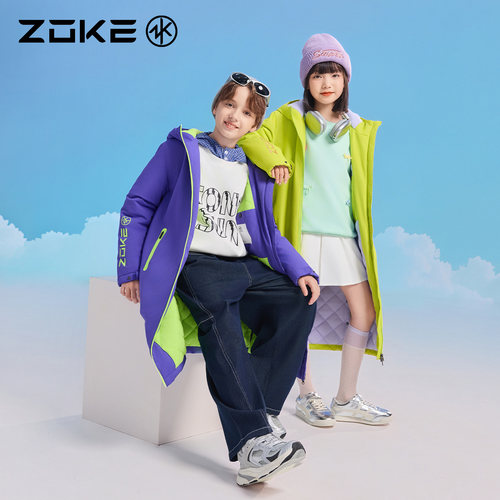 洲克儿童冲锋棉服加厚加绒保暖