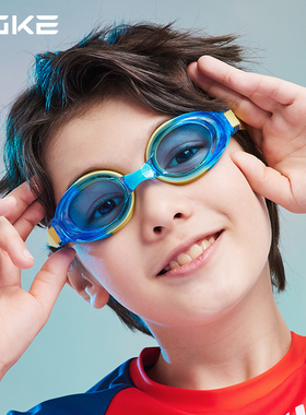 洲克儿童泳镜近视男孩防水防雾男童眼镜zoke青少年专业游泳镜泳衣