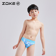 洲克儿童泳衣三角专业竞技游泳训练zoke男童赛罗奥特曼速干泳裤