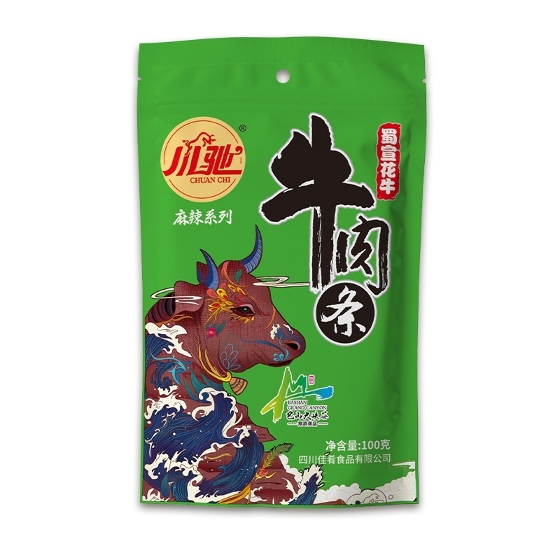 川驰牛肉宣汉南坝佳肴食品100g片条麻辣牛肉独立包装牛肉片牛肉条