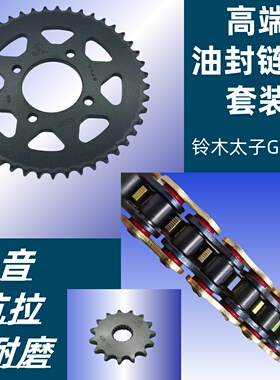 适用铃木太子GN125H-2F 宝逸太子HJ125-18链盘牙盘套链轮油封链条