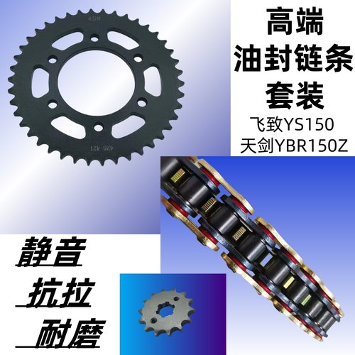 飞致YS150天剑YBR150油封链条