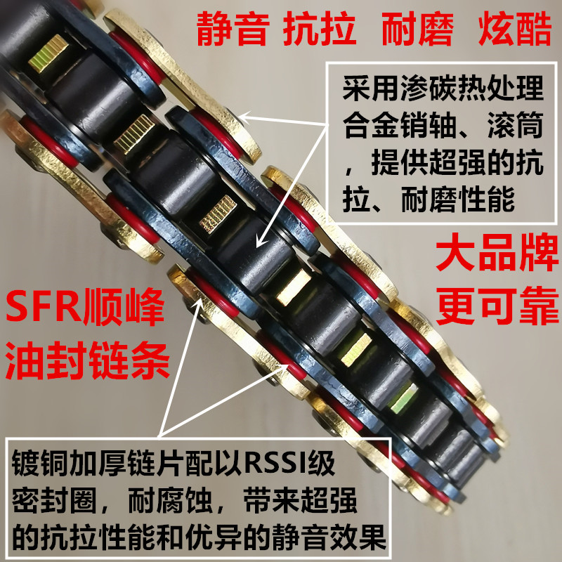 适用豪爵DKS150 DK150R/S HJ150-21-30E/F 牙盘链盘套链油封链条 摩托车/装备/配件 链条 原图主图