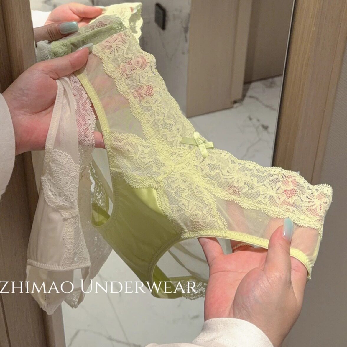 法式高级蕾丝内裤女2026新款缎面冰丝无痕三角裤纯欲性感棉档夏
