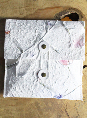 手工植物纸茶叶袋带封扣普洱茶饼丝巾袋手帕围巾包装袋定制端午节