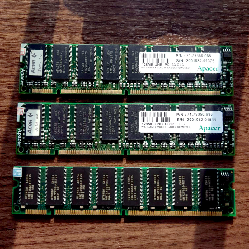 PC133/100 SDRAM 64M 128M 256M 老1代810/815奔三主板适配内存条