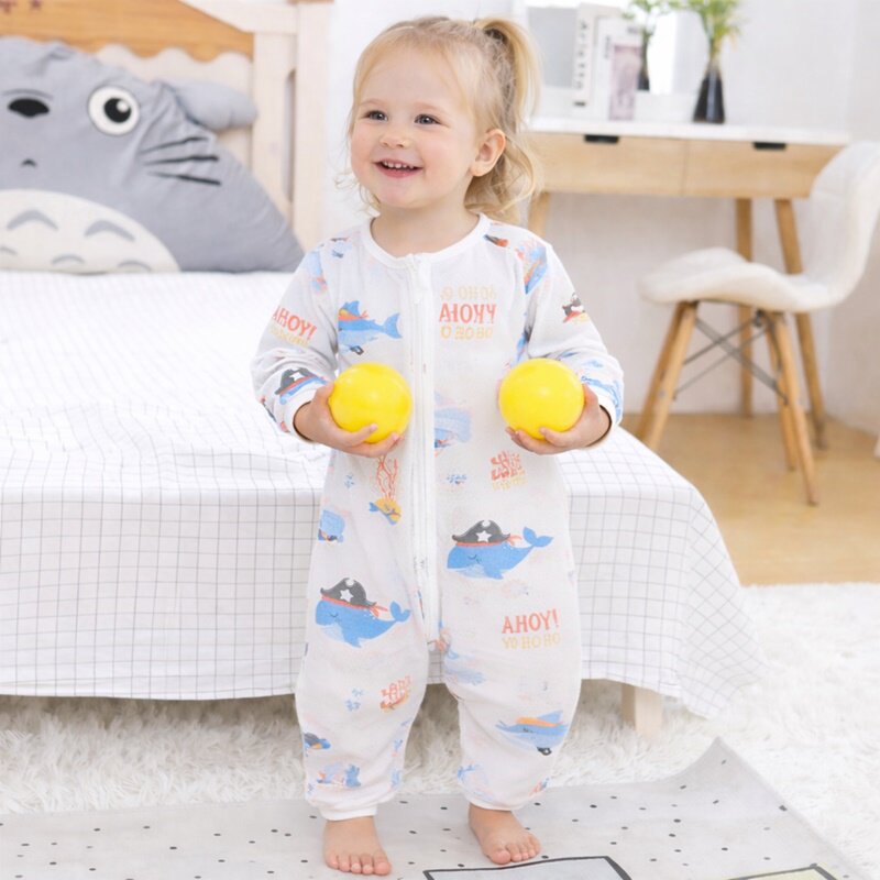 甜蜜礼物夏季新品分腿睡袋网眼薄款睡衣儿童卡通宝宝空调房防踢被