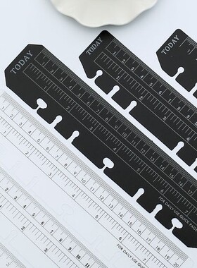 A5A6A7简约厘米英寸两用磨砂透明黑色活页书签尺子DIY手帐本相册
