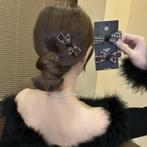 蝴蝶结侧边碎发高级感雀翎公主