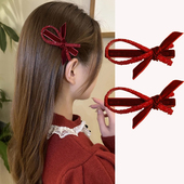 小香风闪钻蝴蝶结发夹女侧边刘海夹鸭嘴夹前额碎发一字夹头饰发卡