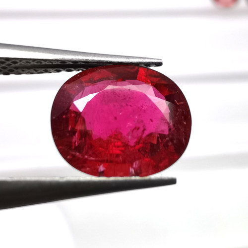 2.6克拉 紫红色 椭圆形 Rubellite 天然红宝碧玺 戒面 裸石