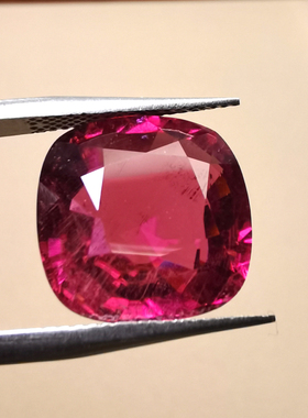 【精品裸石】14.32克拉 紫红  Rubellite 天然红宝碧玺*国检证书