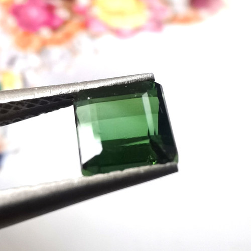 【精品裸石】1.15克拉 方形 天然绿碧玺 戒面 吊坠