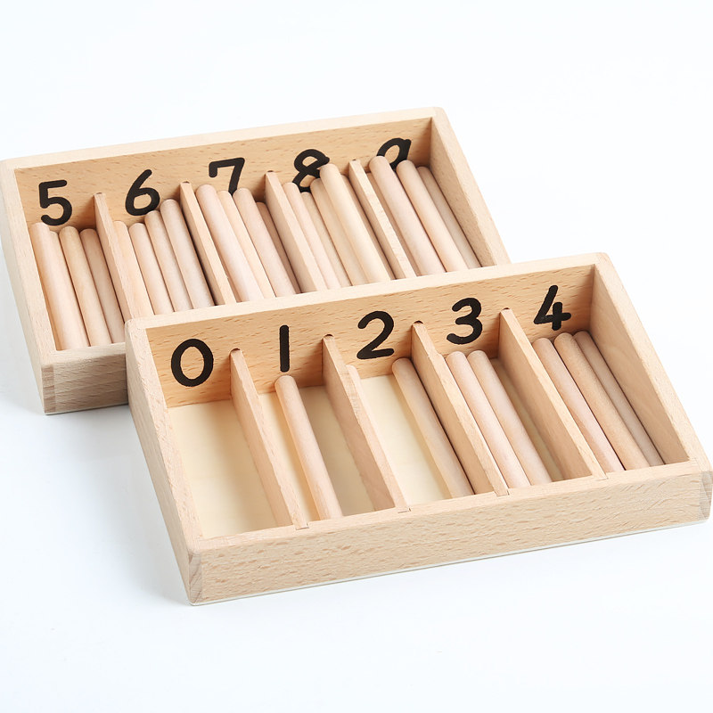 蒙台蒙特梭利数学教具蒙氏幼儿园儿童早教玩具纺锤棒箱家庭专业版