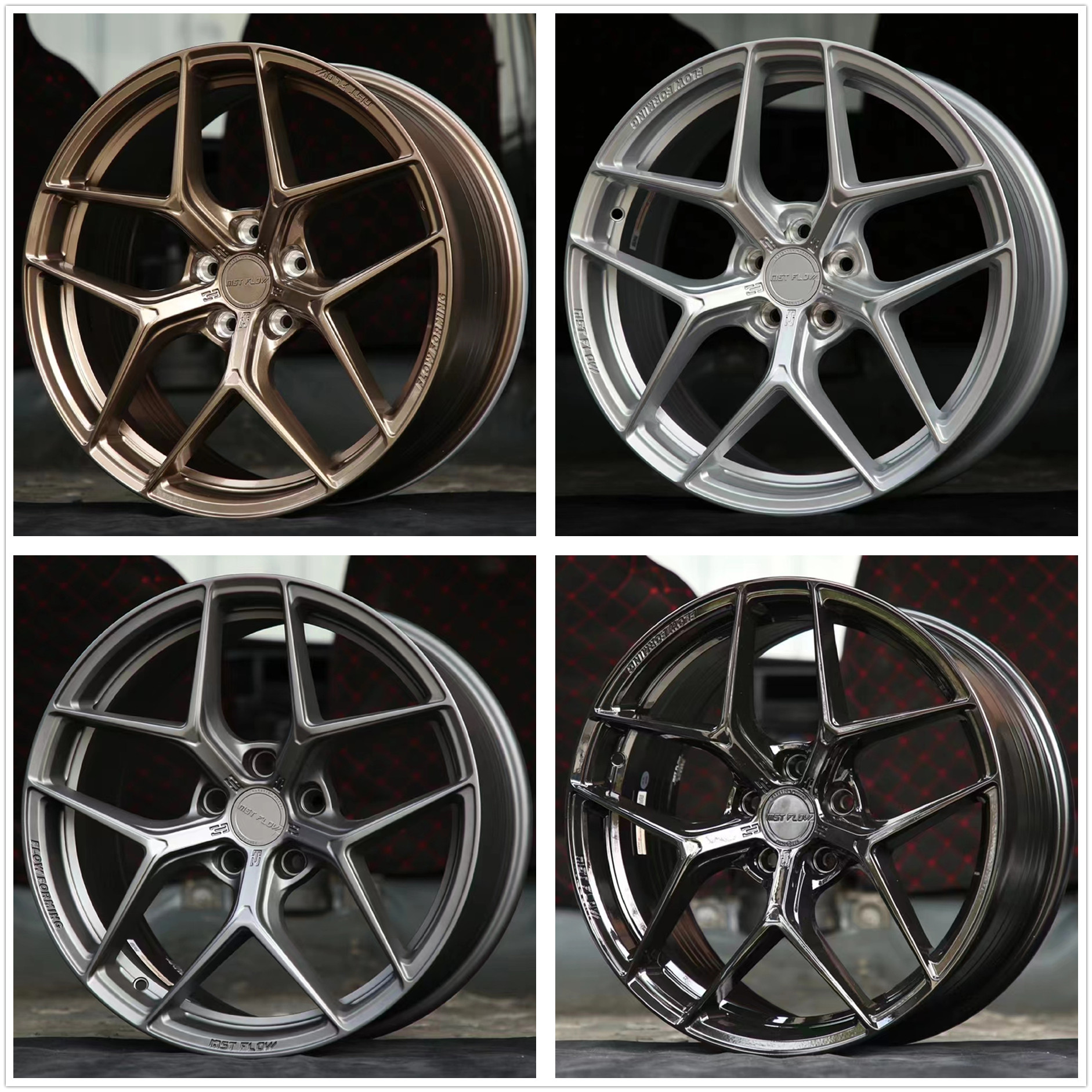 适用于17寸18寸19寸蒙迪欧思域A4A6A8高尔夫univ改装旋压轮毂FK07