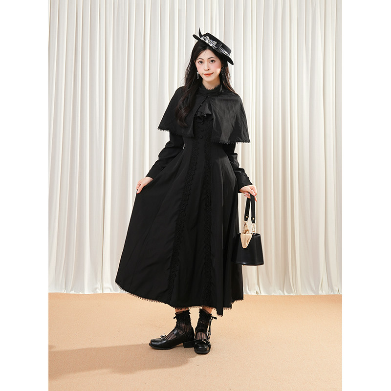 梦魇魔女夜 日系哥特暗黑修女设计感lolita长袖连衣裙披肩套装,女装/女士精品,时尚套装,淘宝优惠券,粉丝福利购,淘宝优惠卷