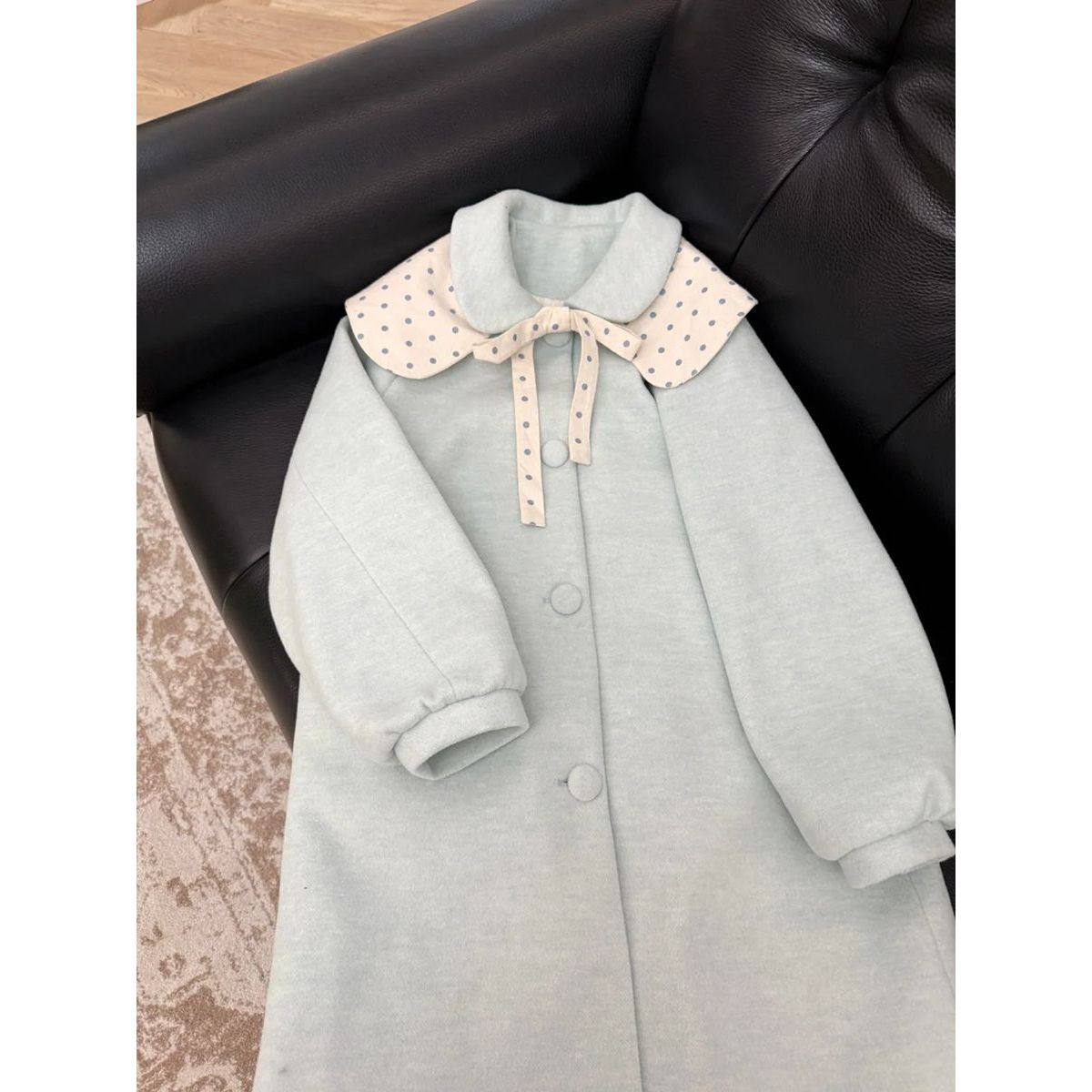 冬季波点披肩娃娃领薄荷绿呢子大衣小个子甜美可爱减龄毛呢外套女,女装/女士精品,毛呢外套,淘宝优惠券,粉丝福利购,淘宝优惠卷