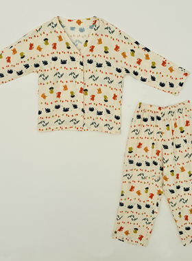 睡衣女款儿童宝宝家居服男女孩睡衣青少年a类竹棉纱布春季新款