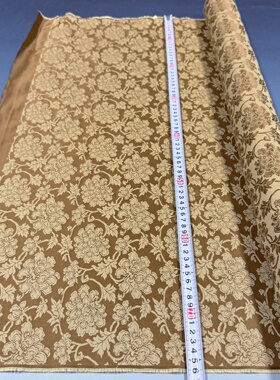 咖色布料西阵织缎子书画装裱锦绫牡丹花纹面料立轴材料 B1,66号