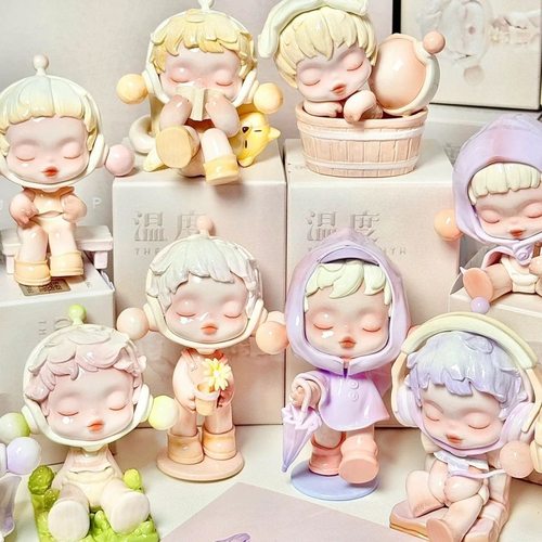 泡泡玛特温度手办盲盒蛋糕摆件