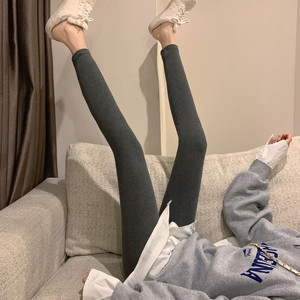 秋冬大码女装批新款发胖mm紧身外穿小脚九分裤高腰修身弹力打底裤