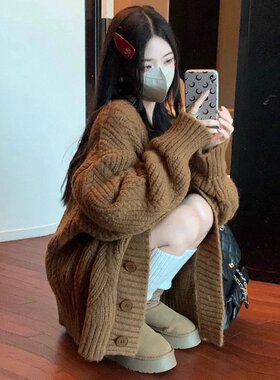 批发针织开衫蝙蝠袖慵懒毛衣外套