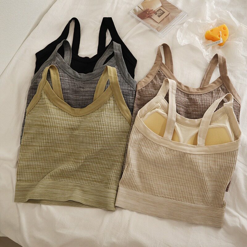 夏季女装批新款发文胸一体修身美背抹胸甜辣学生短款内搭吊带背心