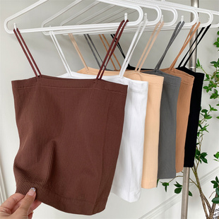 发夏季 上衣修身 女装 内搭弹力打底短款 外穿针织小吊带背心 新款 批