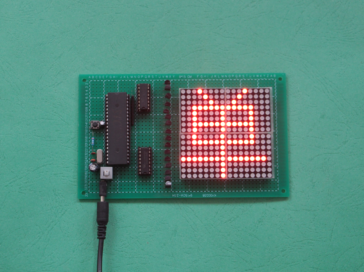 51单片机8*8 16x*16led点阵屏设计汉字滚动显示广告屏diy电子成品